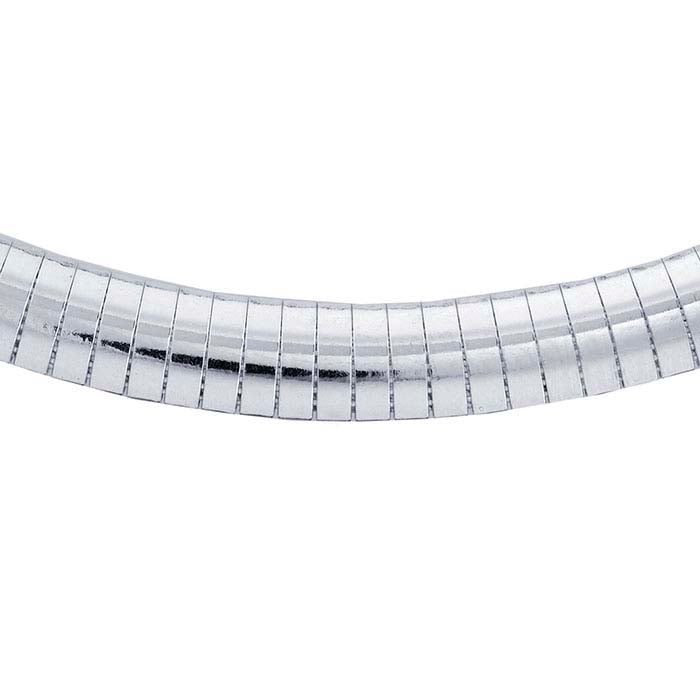 Sterling Silver 8mm Flat Omega Round Neck Chain