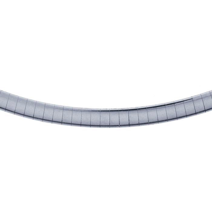 Sterling Silver 4mm Flat Omega Round Neck Chain