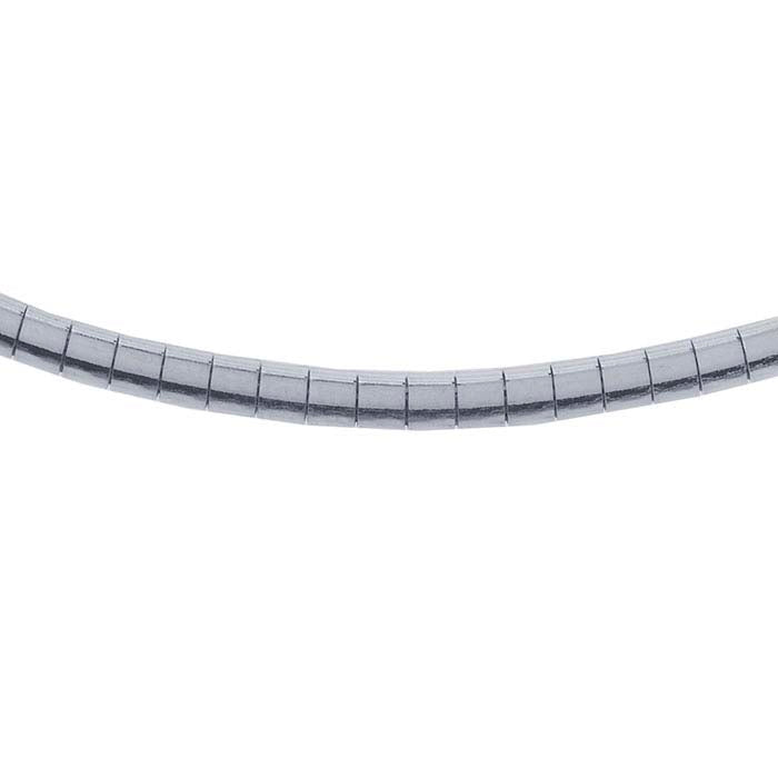 Sterling Silver 3mm Flat Omega Round Neck Chain