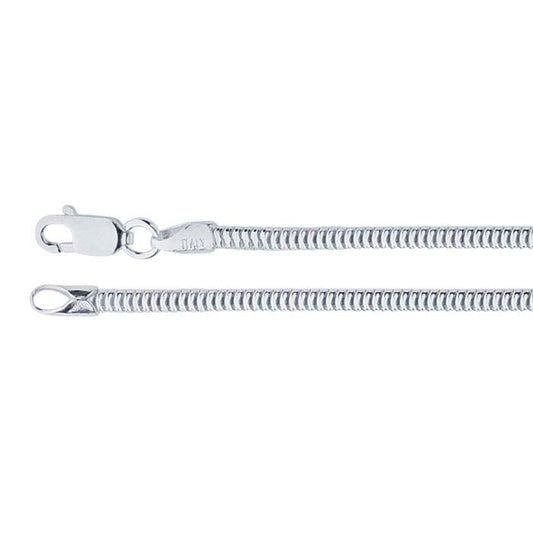 Sterlingsilver 2,5 mm rund oskarvad orm-länk
