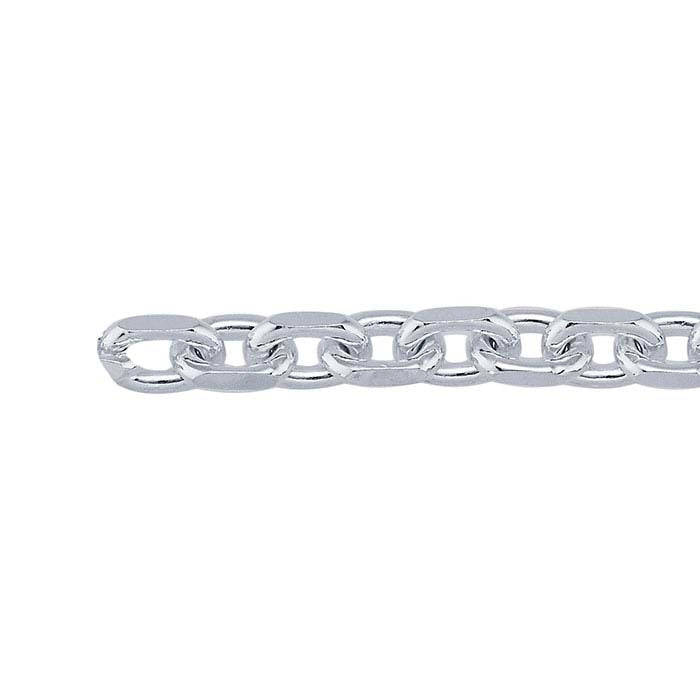Sterling Silver 5.9mm Diamond-Cut Oval Cable Chain, By the Foot