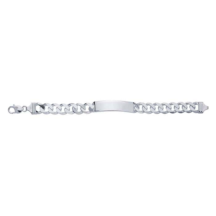 Sterling Silver 11mm Curb Chain ID Bracelet