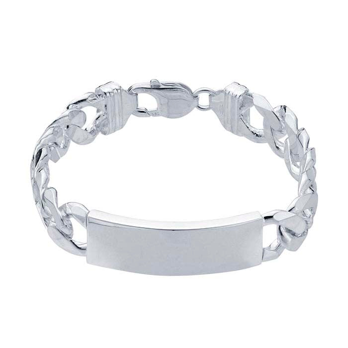 Sterling Silver 13.1mm Curb Chain ID Bracelet