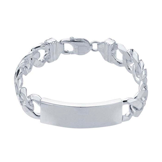 Sterling Silver 13,1 mm Curb Chain ID-armband