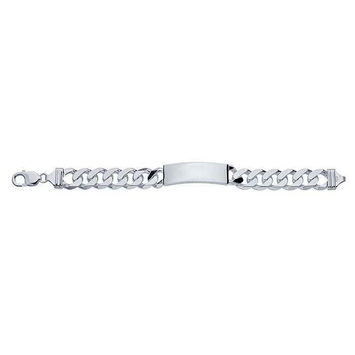 Sterling Silver 13.1mm Curb Chain ID Bracelet