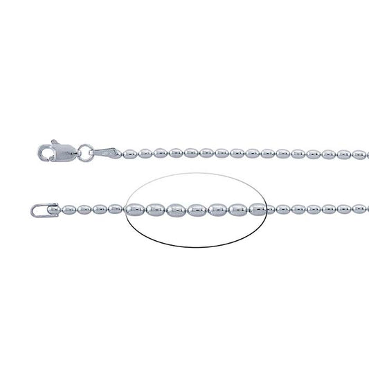 Sterling Silver 1.8mm Oval Bead Chain