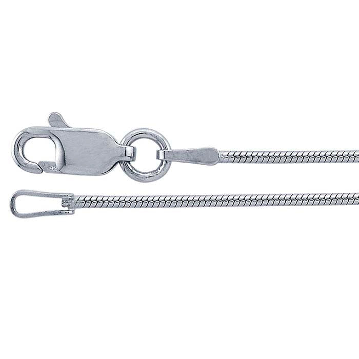 Sterling Silver Oxidized 1.1mm Seamed Snake Chain