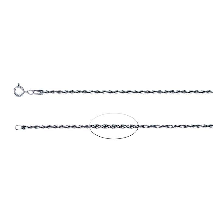 Sterling Silver Oxidized 1.7mm French Rope Chain