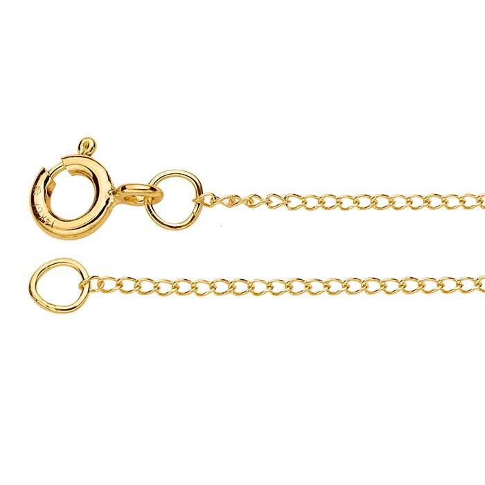 14/20 Yellow Gold-Filled 1.1mm Flat Curb Chain