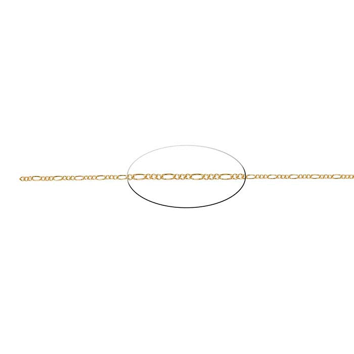 14/20 Yellow Gold-Filled 1.5mm Figaro Chain, By the Foot