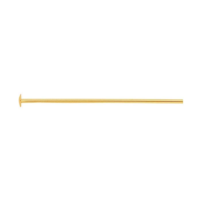 14/20 Yellow Gold-Filled 25.4mm 2mm Domed Head Pin, 0.72mm, Hard