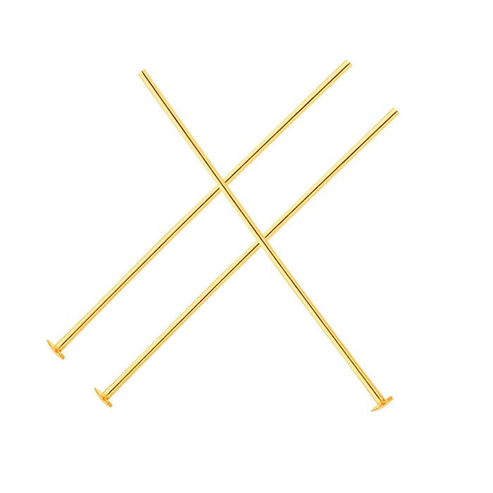 14/20 Yellow Gold-Filled 31.75mm 2mm Domed Head Pin, 0.72mm, Hard