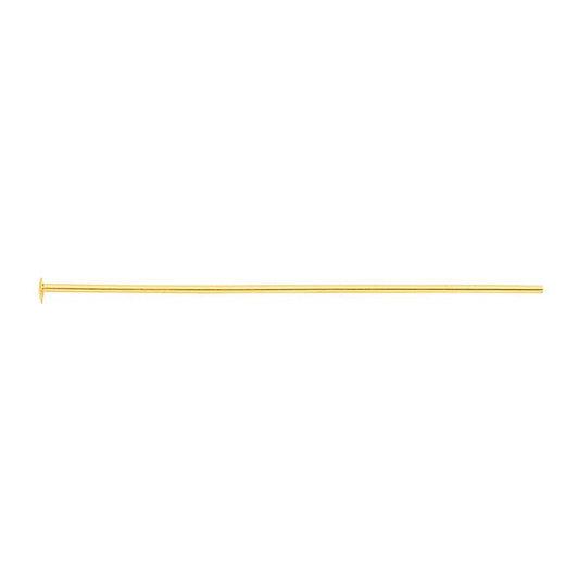14/20 Yellow Gold-Filled 38.1mm 2mm Domed Head Pin, 0.72mm, Hard