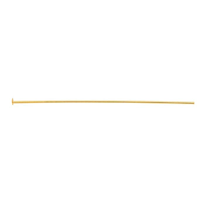 14/20 Yellow Gold-Filled 50.8mm 2mm Domed Head Pin, 0.72mm, Hard