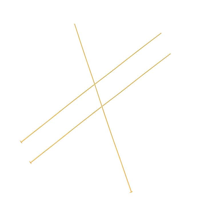 14/20 Yellow Gold-Filled 101.6mm 2mm Domed Head Pin, 0.72mm, Hard