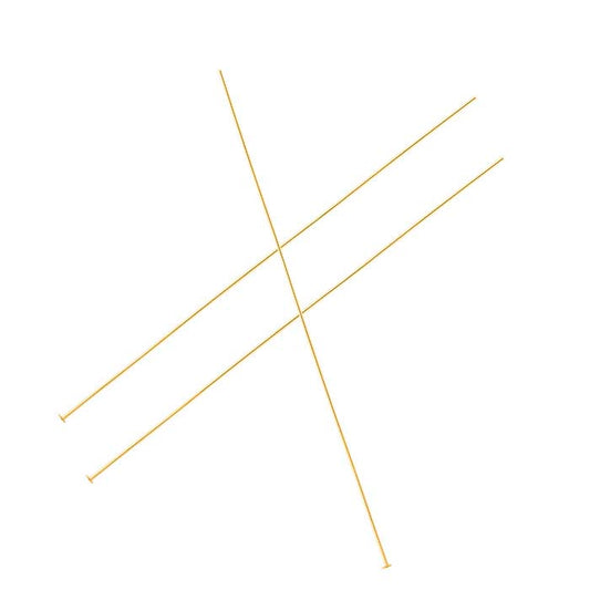 14/20 Yellow Gold-Filled 101.6mm 2mm Domed Head Pin, 0.72mm, Hard