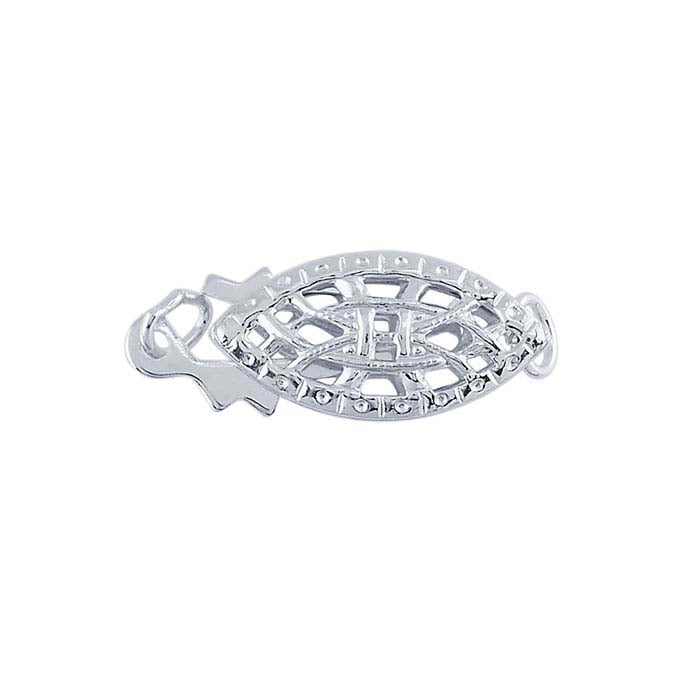 Sterling Silver 13 x 6.1mm Marquise Filigree Safety Clasp