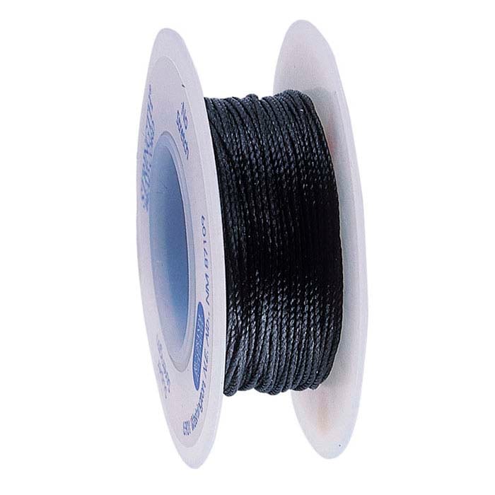 Cordón de cuentas negro Stringth #1, 100 yardas.
