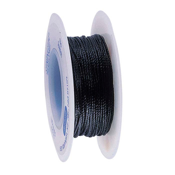 Cordón de cuentas negro Stringth #2, 100 yardas.
