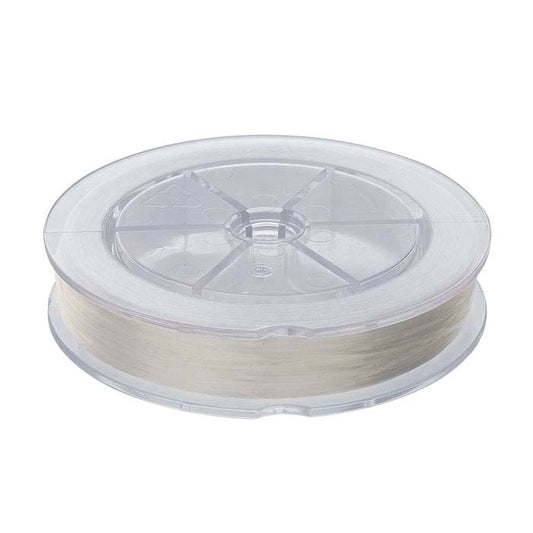 Elastic White 0.61mm Beading Cord, 120 Meters