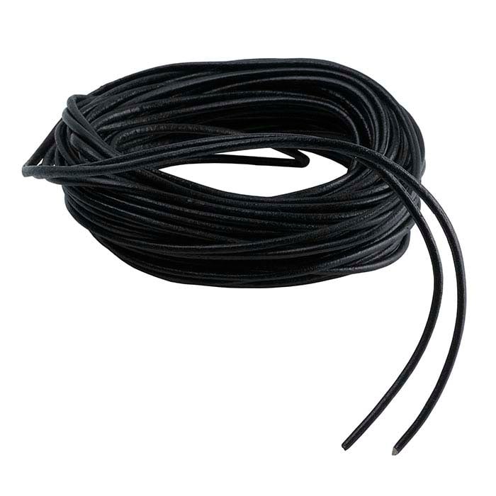 Black Greek Leather 1.8mm Round Cord, 10 meters