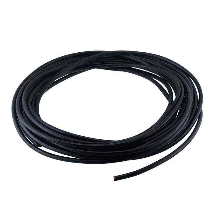 Black Greek Leather 5mm Round Cord, 10 meters