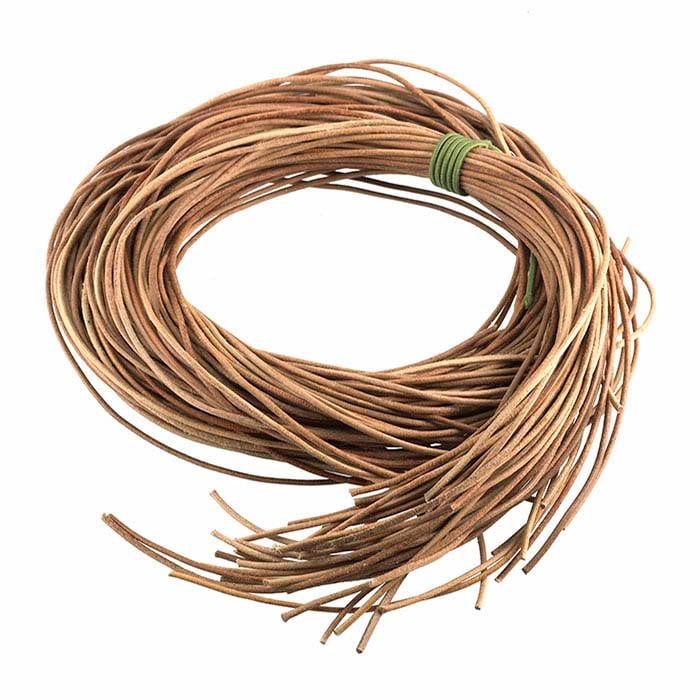 Natural Greek Leather Pre-Cut 1.8mm Round Cords, 90cm