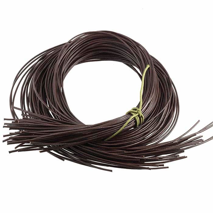 Brown Greek Leather Pre-Cut 1.8mm Round Cords, 90cm