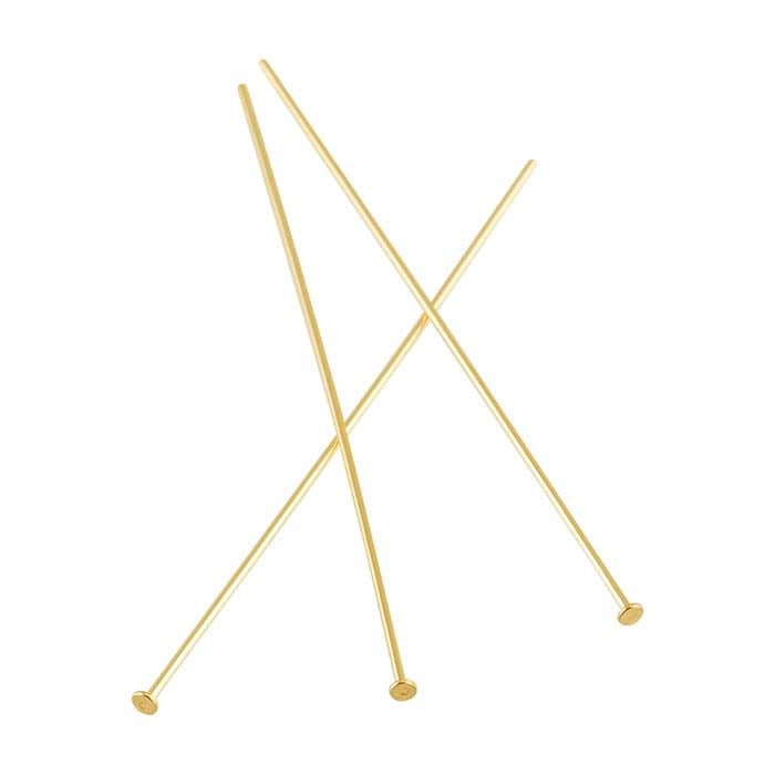 14/20 Yellow Gold-Filled 38.1mm 1.3mm Flat Head Pin, 0.51mm, 1/2-Hard