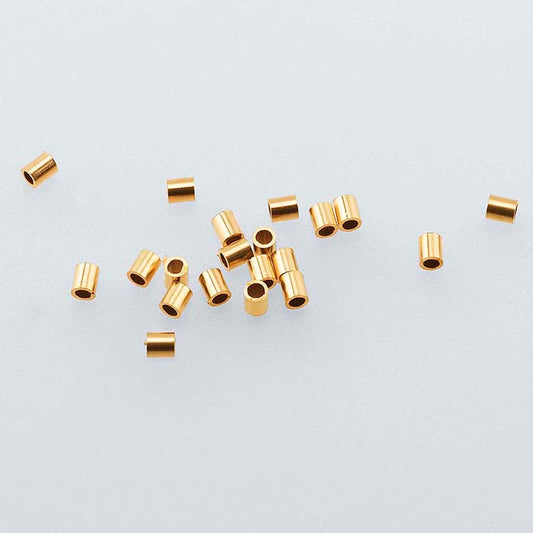 Cuentas de tubo de 2 mm rellenas de oro amarillo 14/20