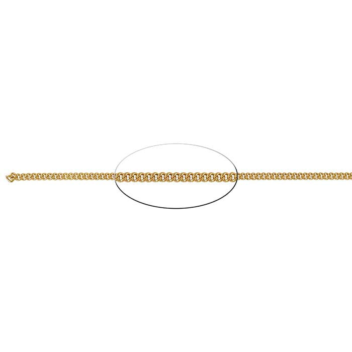 14/20 Guld Fyllt 2,3 mm Curb-kedja, Per Fot