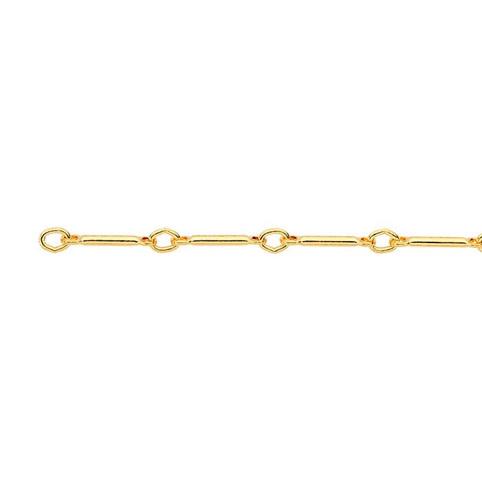 14/20 Yellow Gold-Filled 0.9mm Bar & Link Chain, 10-ft. Spool