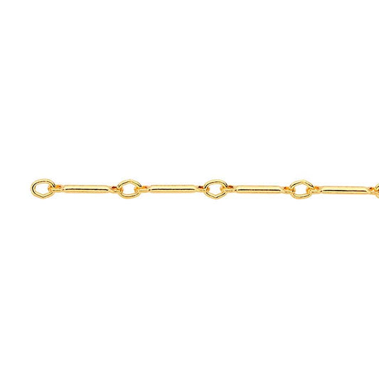 14/20 Yellow Gold-Filled 0.9mm Bar & Link Chain, 3.05 m. Spool