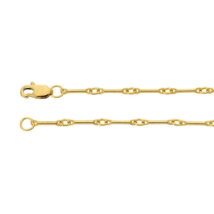 14/20 Yellow Gold-Filled 0.9mm Bar & Link Chain