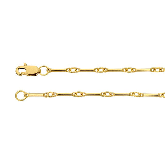 14/20 Yellow Gold-Filled 0.9mm Bar & Link Chain