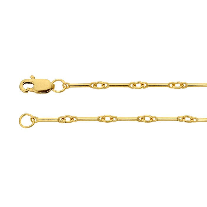 14/20 Yellow Gold-Filled 0.9mm Bar & Link Chain
