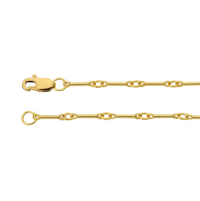 14/20 Yellow Gold-Filled 0.9mm Bar & Link Chain