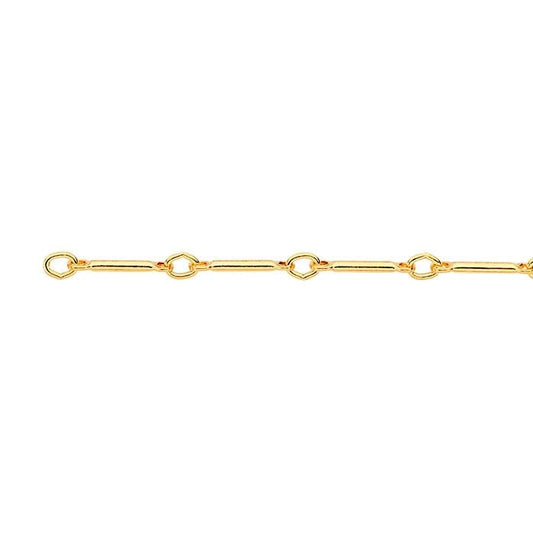 14/20 Yellow Gold-Filled 0.9mm Bar & Link Chain, By the Foot
