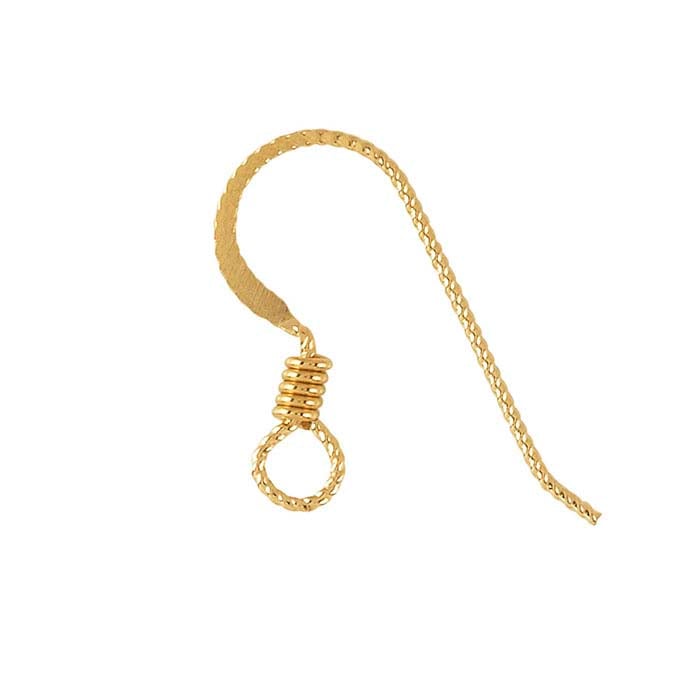 14/20 Yellow Gold-Filled Flattened SlipLess™ Ear Wire with Coil