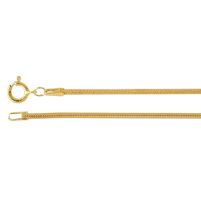 14/20 Geel Goud Gevuld 1,6mm Genaaid Slangketting