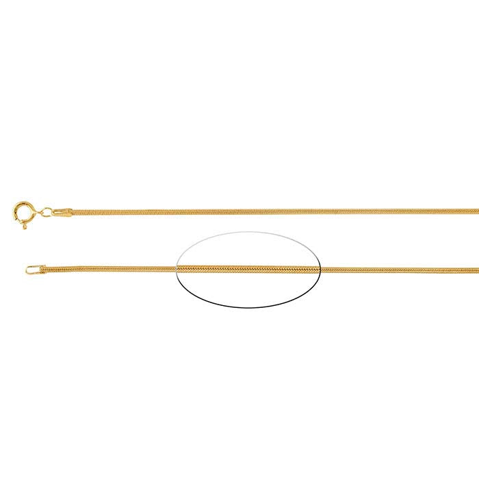 14/20 Geel Goud Gevuld 1,6mm Genaaid Slangketting