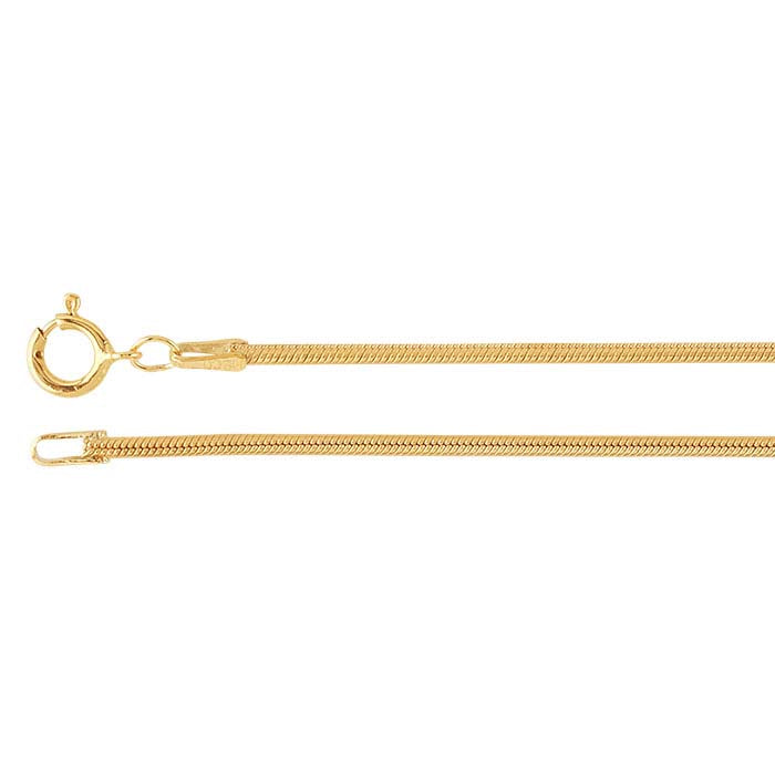 14/20 Yellow Gold-Filled 1.6mm Seamed Snake Chain