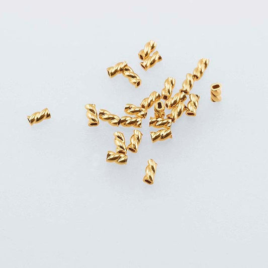 14/20 Yellow Gold-Filled 3mm Twist Tube Crimp Bead