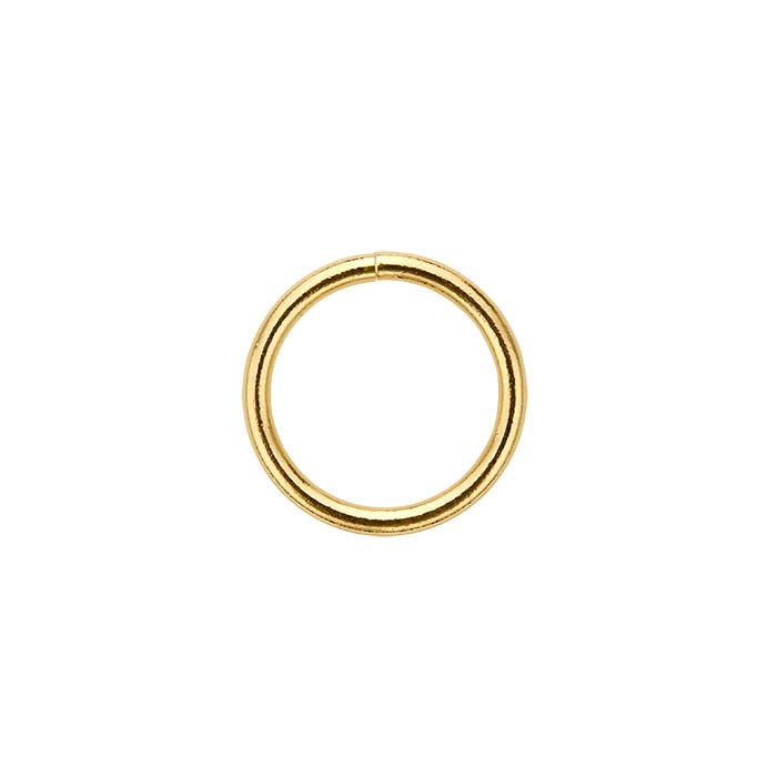 Anilla redonda de 10 mm chapada en oro amarillo 14/20