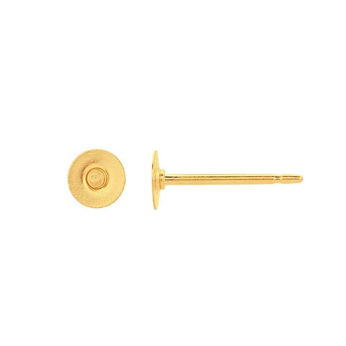 14/20 Yellow Gold-Filled Ear Post with 4mm Pad