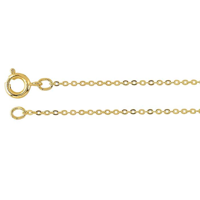 Brass Yellow Gold-Plated 1.2mm Flat Cable Chain
