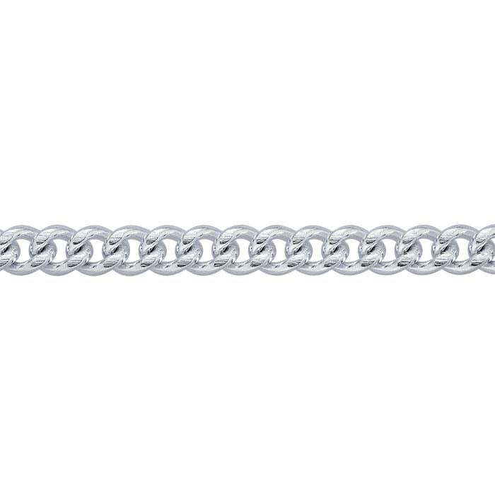 Steel Silver-Plated Diamond-Cut Curb Chain