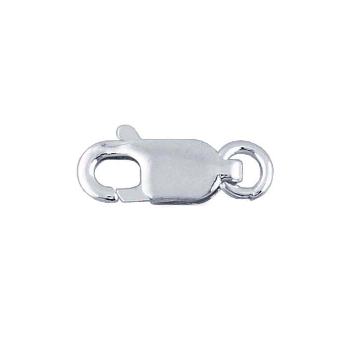 Chiusura a moschettone ovale in argento sterling 12,4 x 4 mm con anello aperto