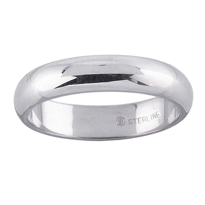 Nordt Sterling Silver 4mm Half-Round Wedding Band