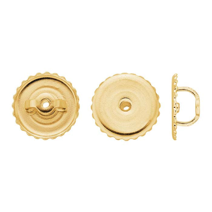 14K Yellow Gold 8.9mm Threaded Ear Nut